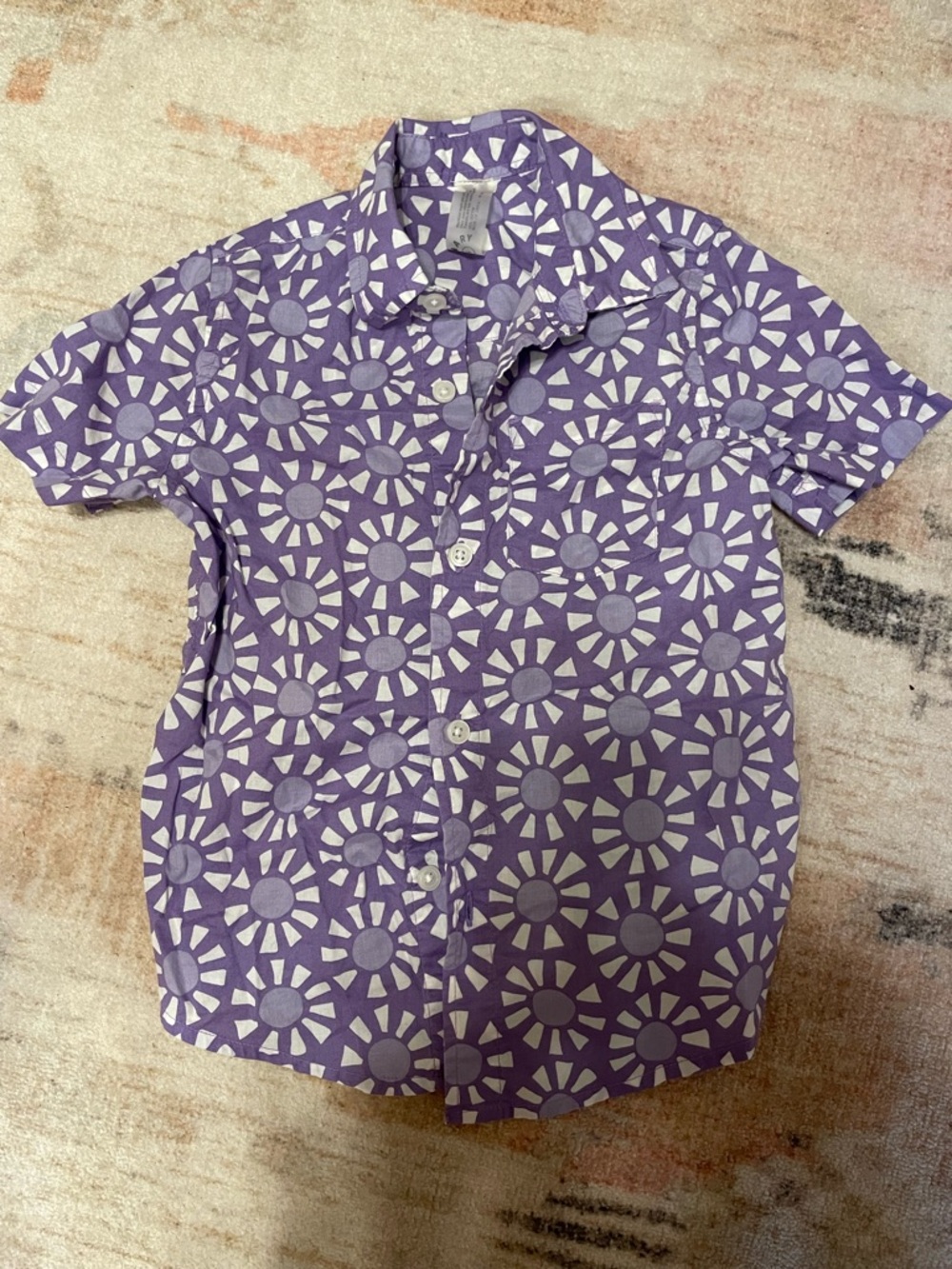 Purple patterned kids Primary button-up shirt - size 4